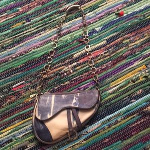 Dior small tie dye Saddle bag with jeweled chain